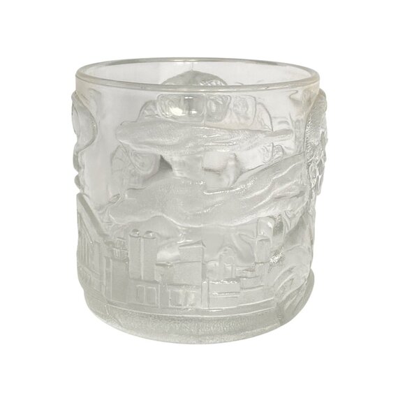 Two-Face Batman Forever McDonalds Collectible Clear Embossed Glass Mug 1995 - Picture 2 of 9